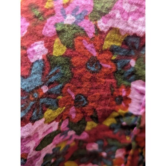 NATURAL LIFE Tunic Top Womens L/XL Multi Floral Print V-Neck Bohemian Peasant - Picture 8 of 14